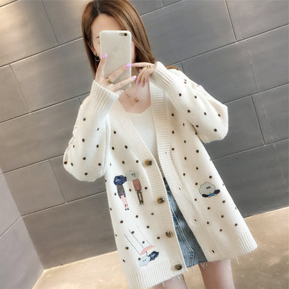 Loose Outer Jacket Early Autumn Women's Spring And Autumn Tops Ladies Sweater Knit Cardigan