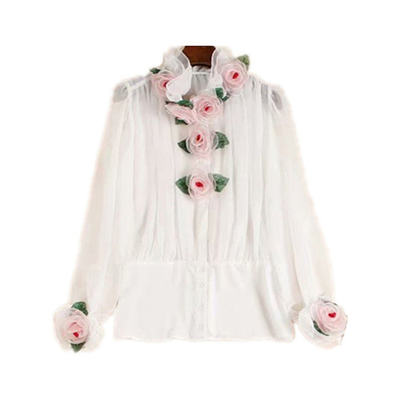 Spring And Summer New Three-Dimensional Embroidered Shirt