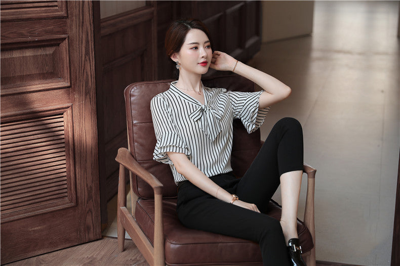 Short-Sleeved Shirt Ladies Summer Korean Professional Shirt