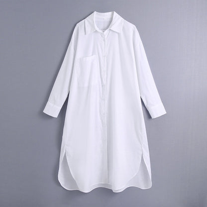 European And American Versatile Women''s Summer New Fashion Loose Long Shirt