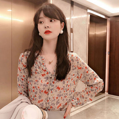 Retro Design Niche Tops Floral Blouses