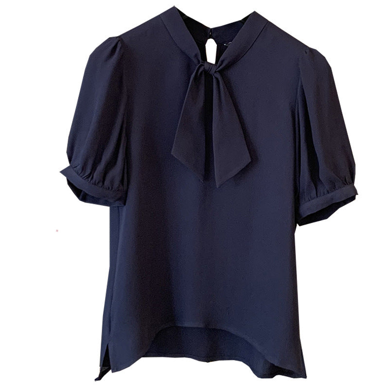 Puff Sleeve Shirt Female Design Sense Niche Loose And Thin Casual Shirt Temperament Shirt