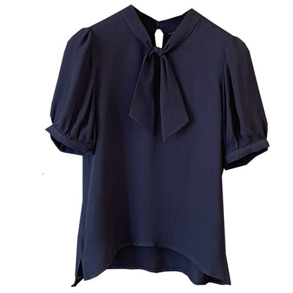 Puff Sleeve Shirt Female Design Sense Niche Loose And Thin Casual Shirt Temperament Shirt