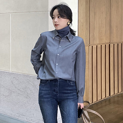 Loose And Slim Shirt With Hong Kong Style