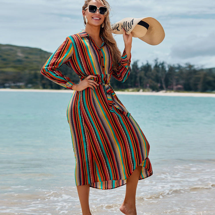 Blusa exterior de bikini con falda larga de Beach Resort