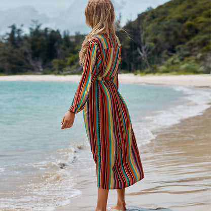 Beach Resort Long Skirt Bikini Outer Blouse