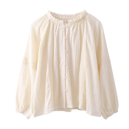 Puff Sleeve Shirt Female Design Niche Sense Of Long-sleeved Shirt Wear All-match Top