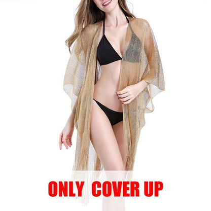 Gland or bikini couvrir robe de plage Sexy pour les femmes plage