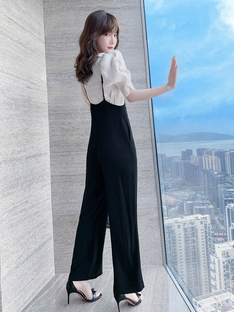 Women's Summer New Style Suspender Jumpsuit Wide Leg Overalls