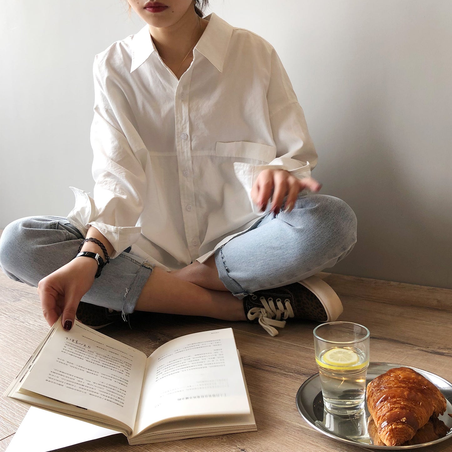 Long-sleeve western-style retro shirt