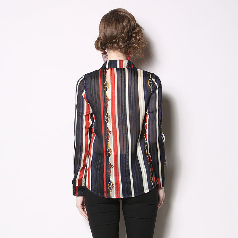 Printed long-sleeved shirt