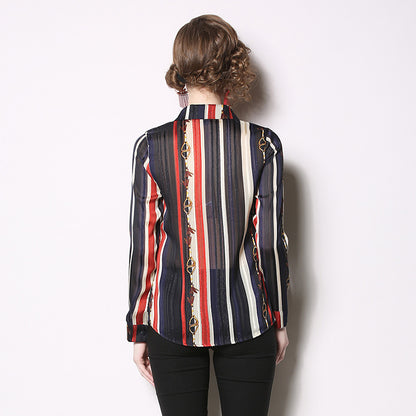 Printed long-sleeved shirt