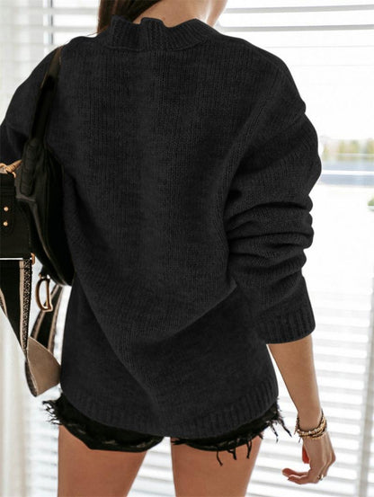 Jacket V-neck Button Cardigan Women's Casual Knitting