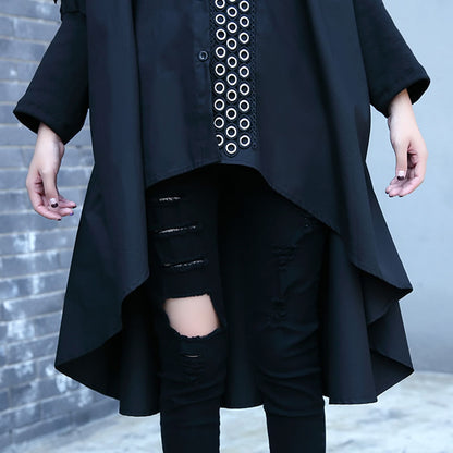 Stitched studded bat sleeve shirt