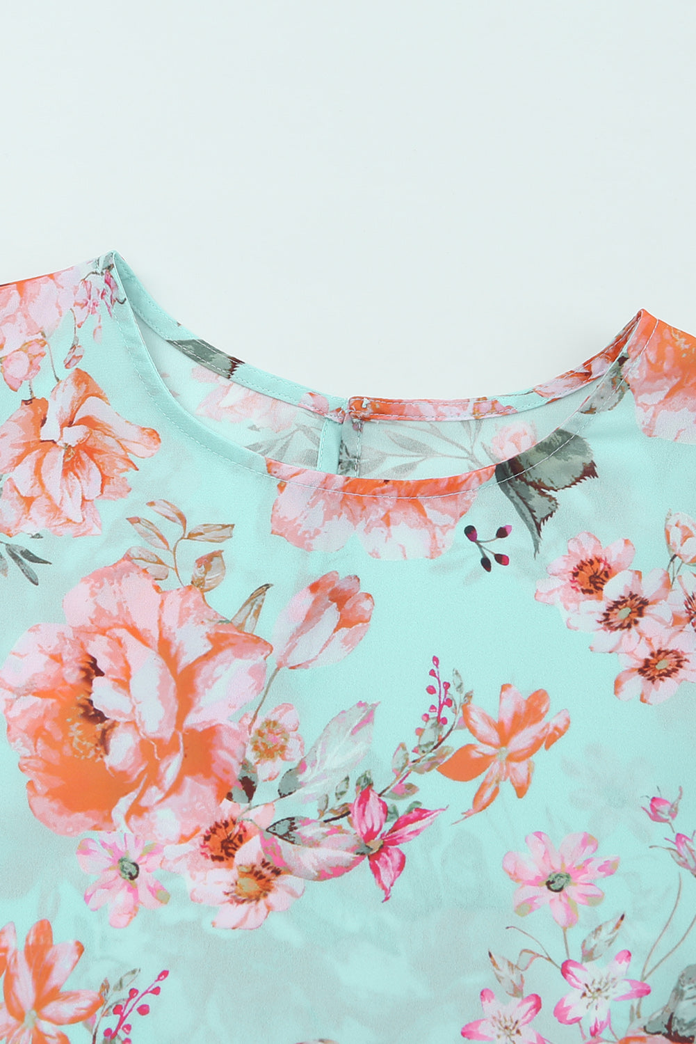 Summer Lover - Blouse florale à manches bouffantes et col rond