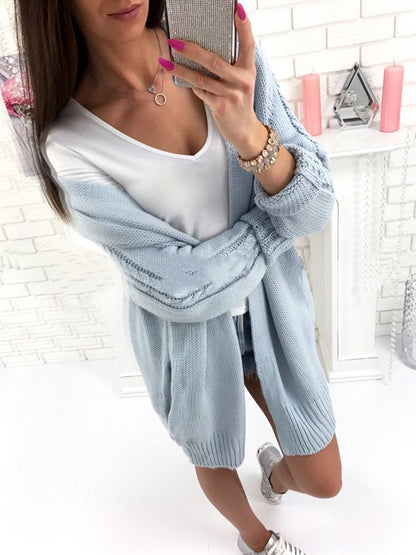 Bat sleeve knitted cardigan sweater coat