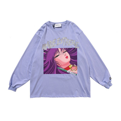 Anime girl avatar print long sleeve