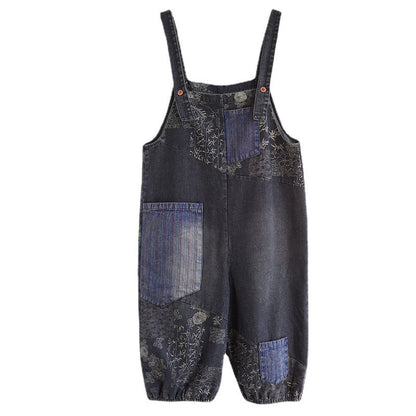 Women's Real Denim Stitching Overalls