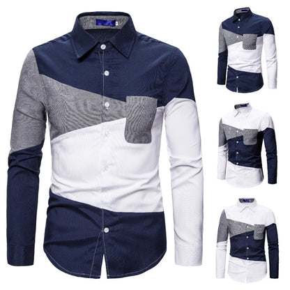 Camisa color block para hombre