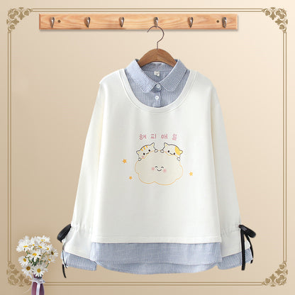 Chat nuage plus pull polaire