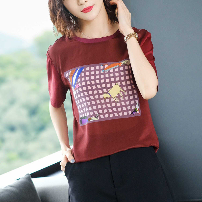 Round neck print T-shirt