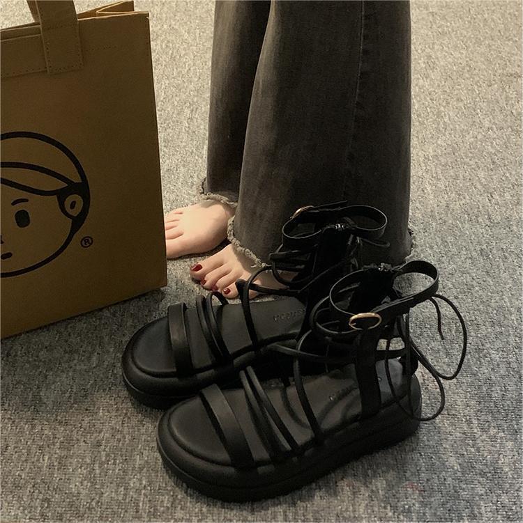 New Fashion Cross Strap High-top Niche Sandal Boots