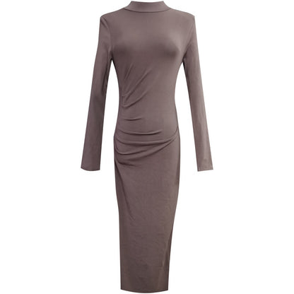 Knitted Dress Women's Autumn And Winter New High-end Mid-length Dress Elegant Wool Base One-step Skirt