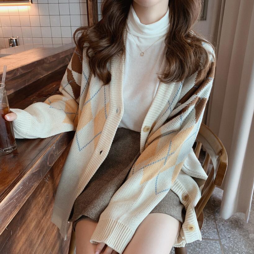 Retro college style loose all-match sweater women