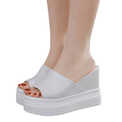 Women's Sandals Height Increasing Insole Platform White Platform Peep Toe Shoes