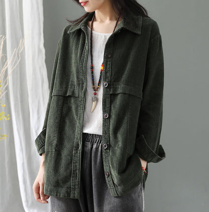 Casual Cardigan Loose Corduroy Jacket