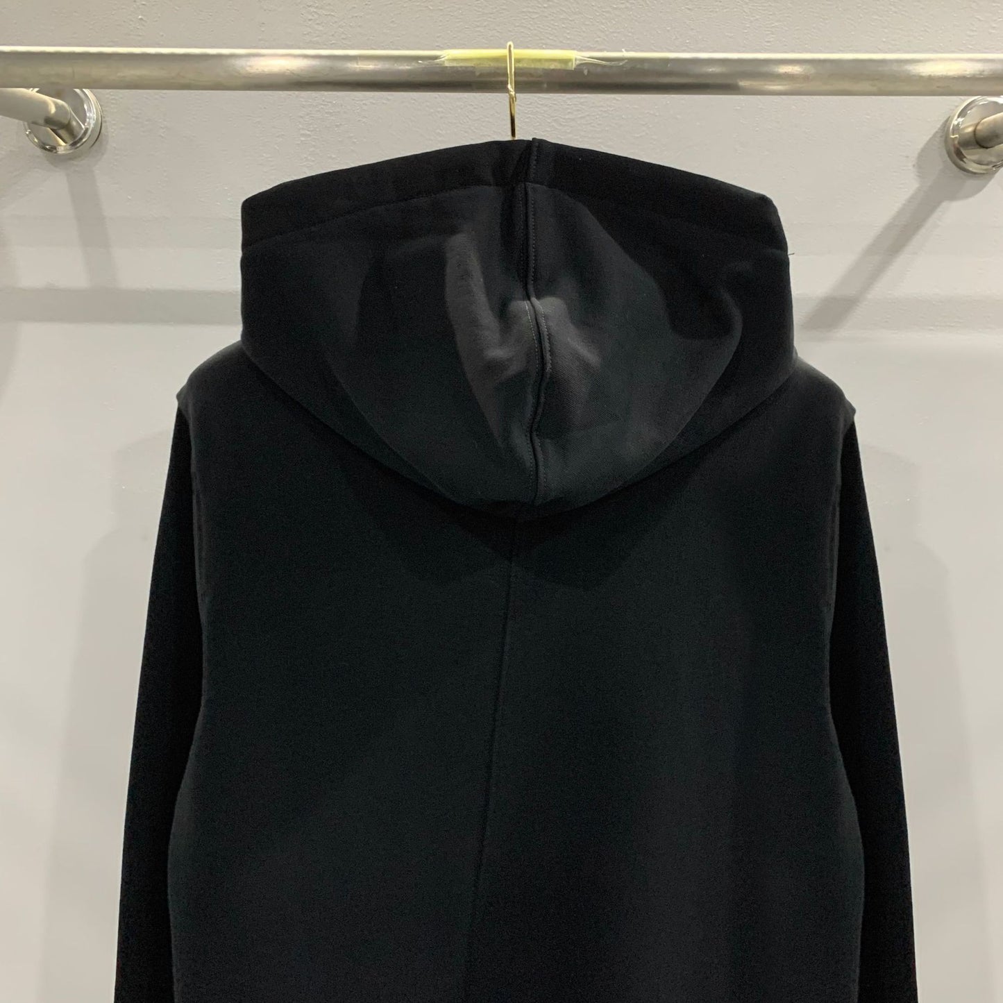 Black Dark Hoodie With Drawstrings Long Hoodie