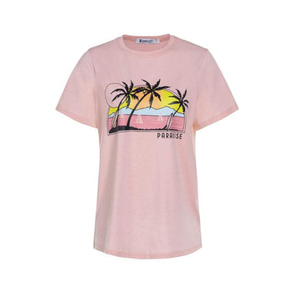 T-shirt col rond en coton imprimé Coconut