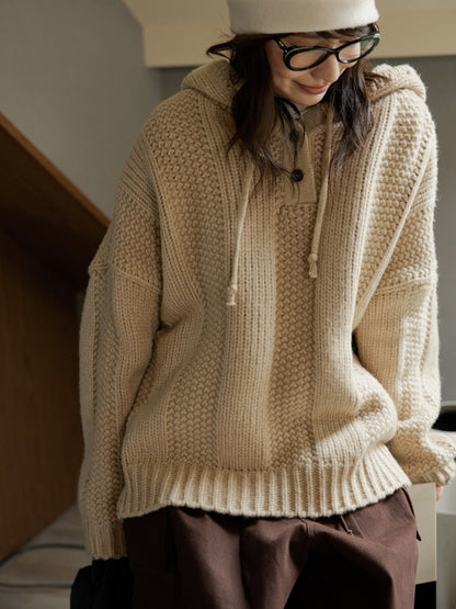 Automne et hiver nouveau pull à capuche tissé Texture haut femmes