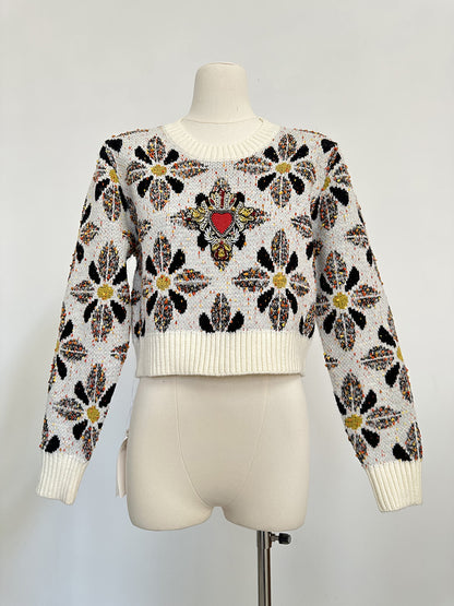 Women's Round Neck All-matching Diamond Sweater