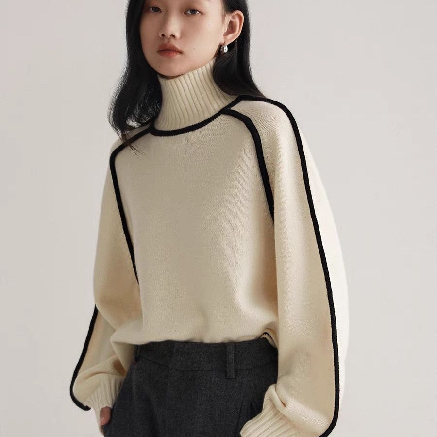 Autumn And Winter Half Turtleneck Three-dimensional Casual Loose Pullover Knitted Sweater