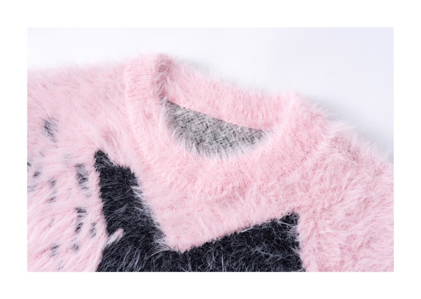 Pull en peluche tricoté épais, ample et inactif, en Mohair