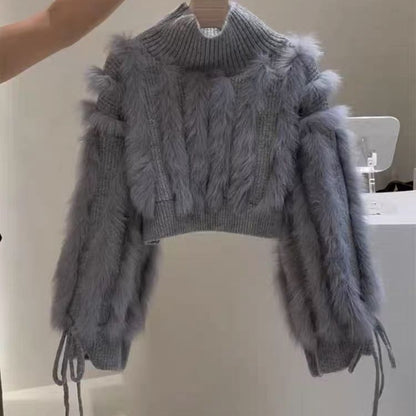 Furry Fashionable Temperament Short Sweater