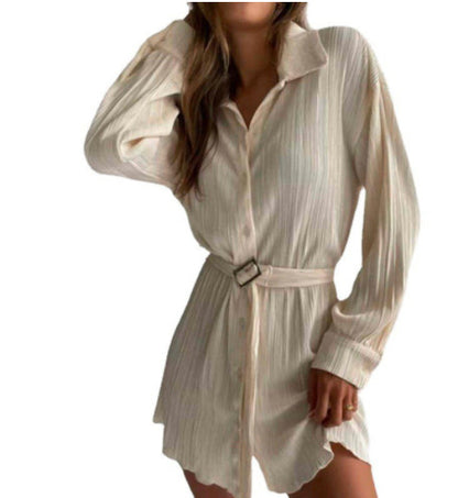 Lapel Cardigan Long Sleeve Top Waist-tight Ladies