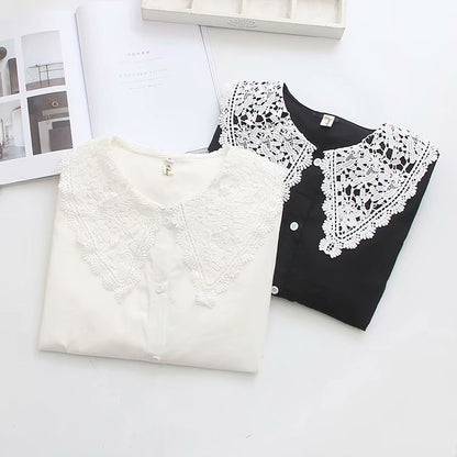 Waist shirt small crowd doll collar retro Korean blouse