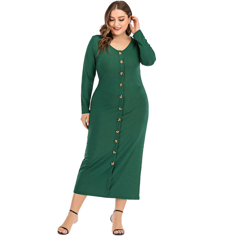 European and American Large Long Sleeve Dress