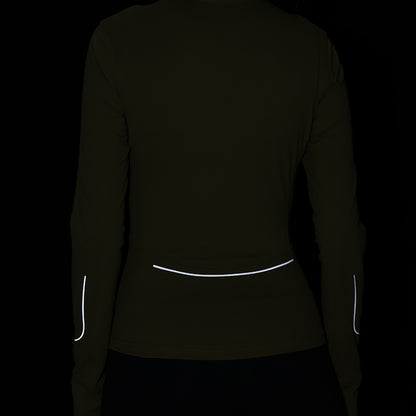 Reflective Night Running Stand Collar Long Sleeve Zipped Sports Coat