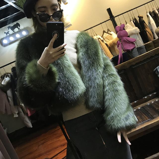 Korean Style Fox Fur Short Coat Ladies Fashion