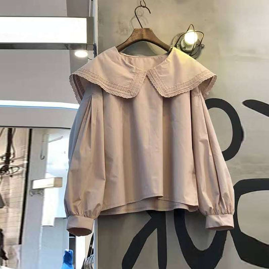 Baggy top with lantern sleeves