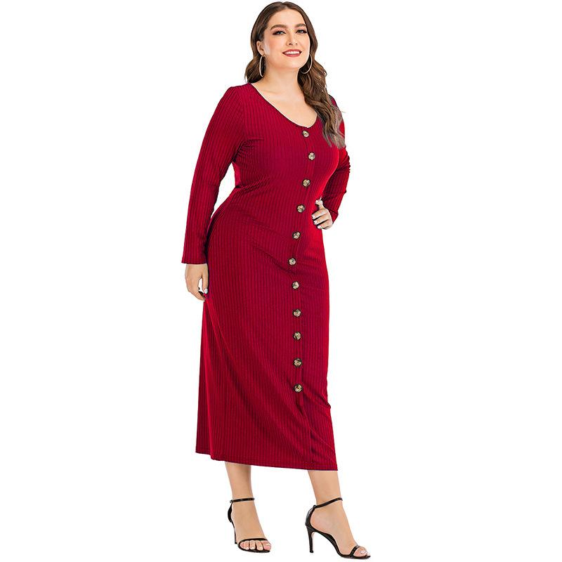 European and American Large Long Sleeve Dress