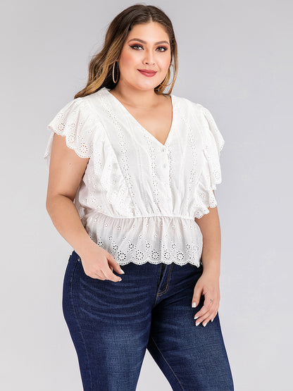 Ruffled waist short sleeves