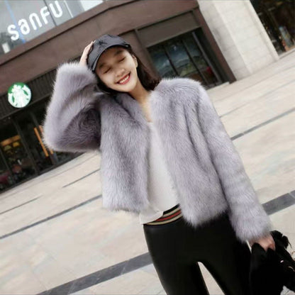 Korean Style Fox Fur Short Coat Ladies Fashion