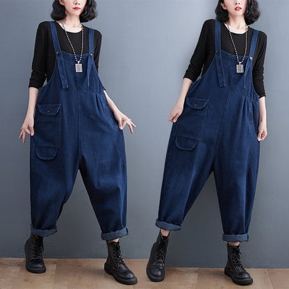 Women's Real Shot Denim Plus Size Overalls