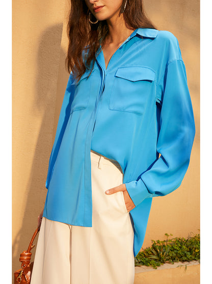 Long sleeve silk shirt