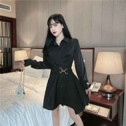 Irregular Mid-Length Waist White Shirt Dress