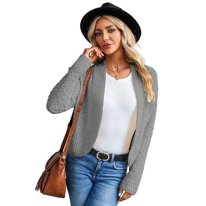 Simple Solid Color Outerwear Knitwear For Women